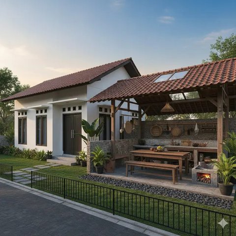 Rumah Model Dapur Samping (AI)