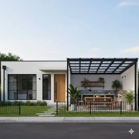 Rumah Model Dapur Samping (AI)