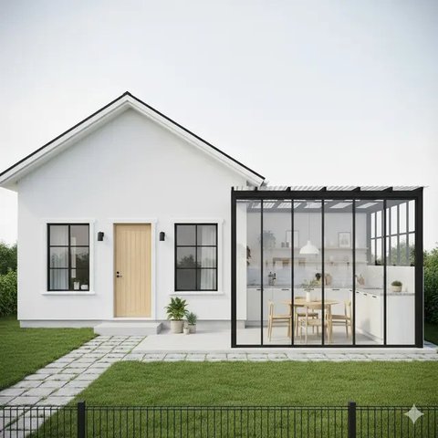 Rumah Model Dapur Samping (AI)