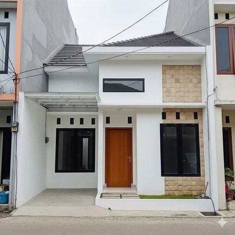 Rumah Gaya Mediterania Mini Budget 100 Juta di Gang Kecil. Foto: Gemini