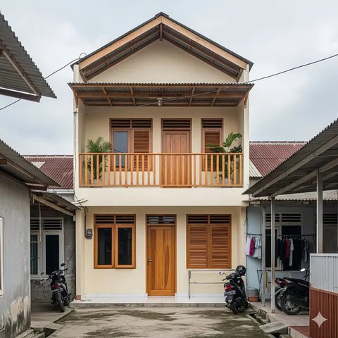 Rumah Gaya Mediterania Mini Budget 100 Juta di Gang Kecil. Foto: Gemini