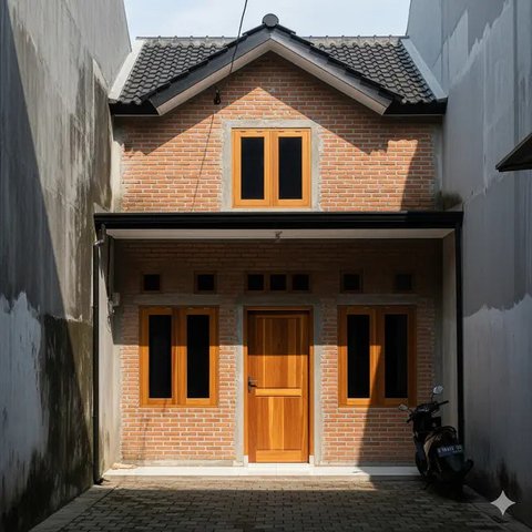 Rumah Gaya Mediterania Mini Budget 100 Juta di Gang Kecil. Foto: Gemini