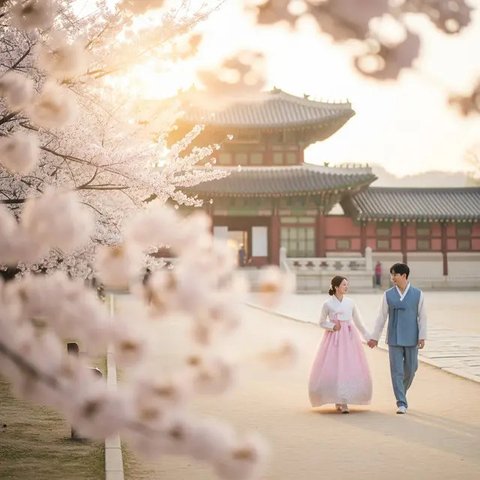 Prompt Gemini AI Edit Foto Liburan di Korea Selatan (AI)