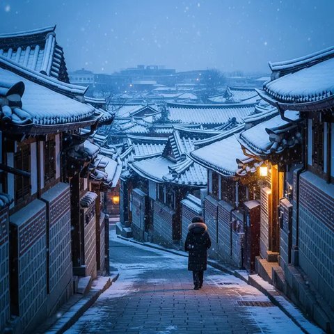 Prompt Gemini AI Edit Foto Liburan di Korea Selatan (AI)