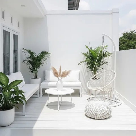 Inspirasi Teras Instagramable untuk Konten. (Foto: Gemini AI)