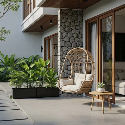 Inspirasi Teras Instagramable untuk Konten. (Foto: Gemini AI)