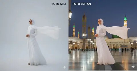 Edit Foto Seolah Sedang Ibadah di Tanah Suci (Foto: Gemini AI)
