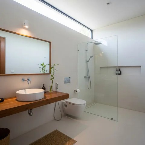 Desain Kamar Mandi Dalam Kamar. (Foto: Gemini AI)