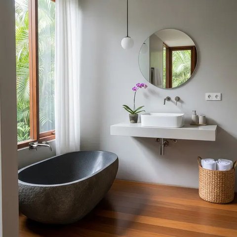 Desain Kamar Mandi Dalam Kamar. (Foto: Gemini AI)