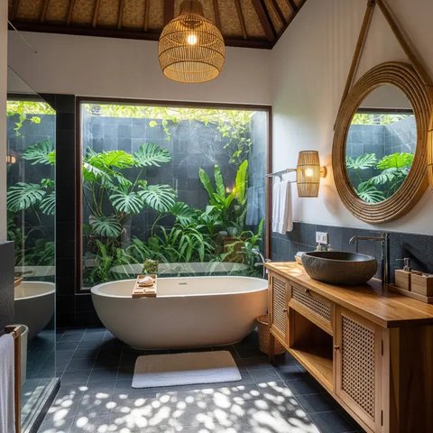 Desain Kamar Mandi Dalam Kamar. (Foto: Gemini AI)