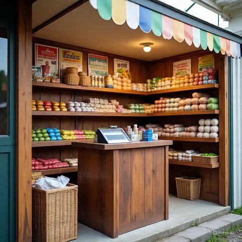 Model Warung Sembako Kekinian di Rumah (created by AI)