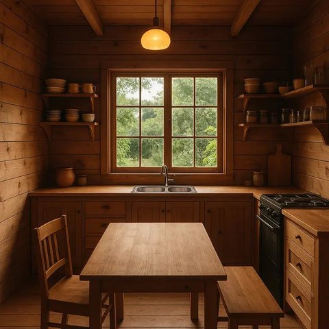 Model Dapur Belakang Rumah di Kampung yang Sederhana Tapi Elegan/AI