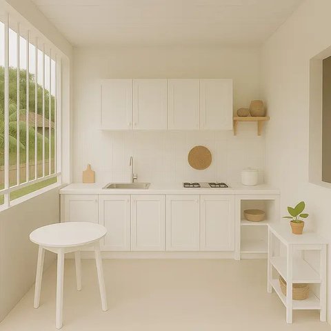 Model Dapur Belakang Rumah di Kampung yang Sederhana Tapi Elegan/AI