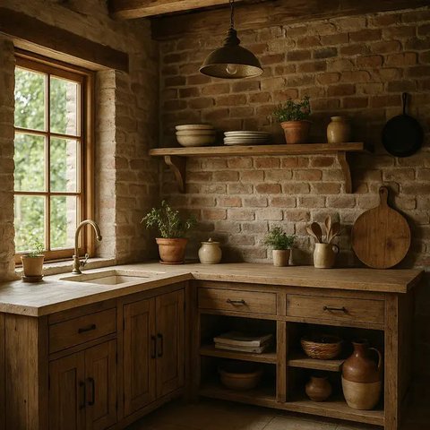 Model Dapur Belakang Rumah di Kampung yang Sederhana Tapi Elegan/AI