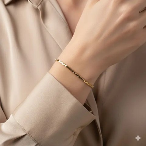 8 Model Gelang Emas 1 Gram 18K Terbaru 2025 yang Simple dan Cantik, Cocok untuk Gaya Sehari-hari (foto: GeminiAI)