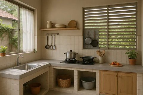 7 Model Dapur Kotor Belakang Rumah Sederhana tapi Cantik, Praktis untuk Masak Sehari-hari (sumber:AI)