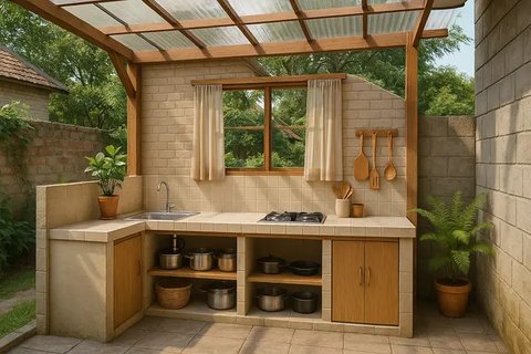 7 Model Dapur Kotor Belakang Rumah Sederhana tapi Cantik, Praktis untuk Masak Sehari-hari (sumber:AI)