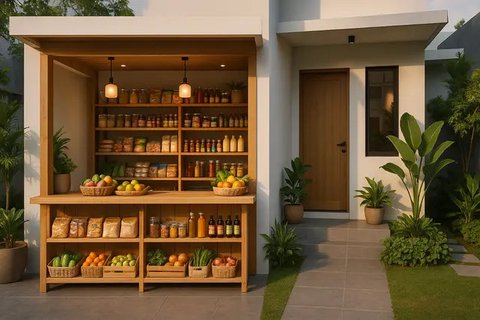 Inspirasi Warung Sembako Terbuka di Teras Rumah