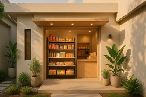 Inspirasi Warung Sembako Terbuka di Teras Rumah