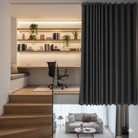 inspirasi desain mezzanine untuk ruang kerja (created by AI)
