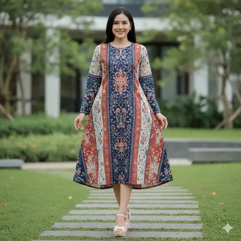 Model Batik Sasirangan Wanita/Gemini AI