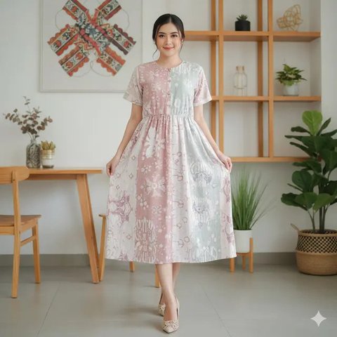 Model Batik Sasirangan Wanita/Gemini AI