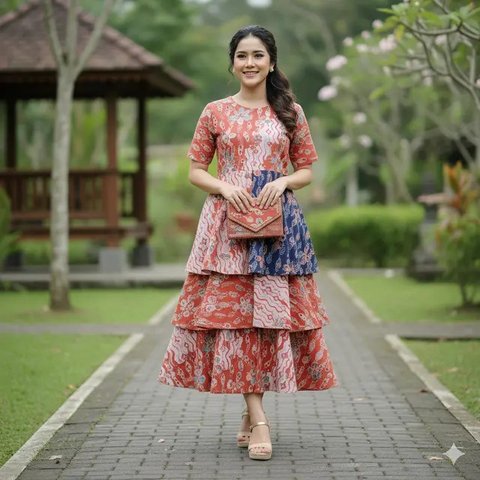 Model Batik Sasirangan Wanita/Gemini AI
