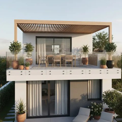 Desain Rumah 6x12 dengan Rooftop. Gemini