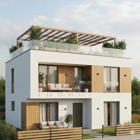 Desain Rumah 6x12 dengan Rooftop. Gemini