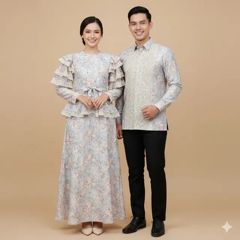 Model Gamis Batik Couple Brokat Elegan Keluarga Besar. Gemini