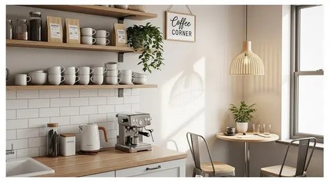Sudut dapur jadi kafe kekinian ala Instagramable. Foto: Gemini