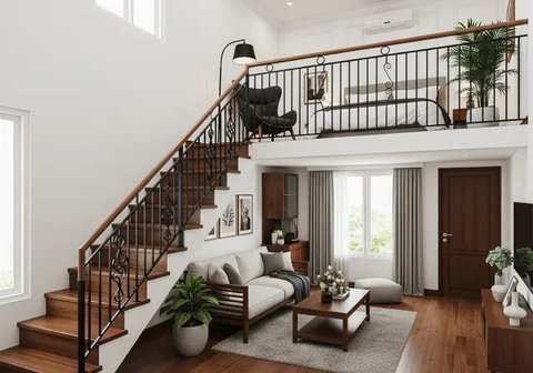 Inspirasi Interior Rumah Mezzanine Terbuka dan Lega (Sumber: gemini.com)