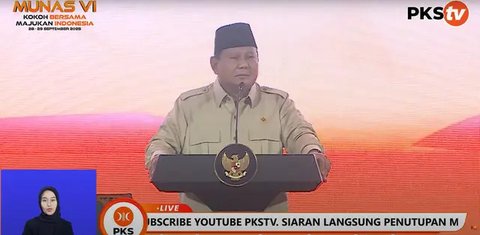 Presiden Prabowo Subianto menghadiri Munas VI PKS, Jakarta pada Senin (29/9/2025). (Biro Pers)