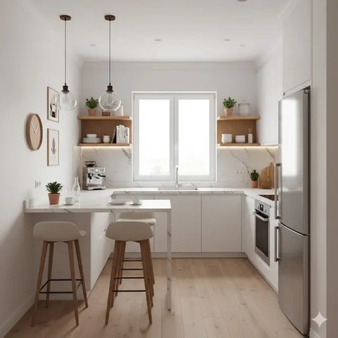 Model Dapur Kecil Tapi Mewah 2025 untuk Rumah Minimalis Modern (created by AI)