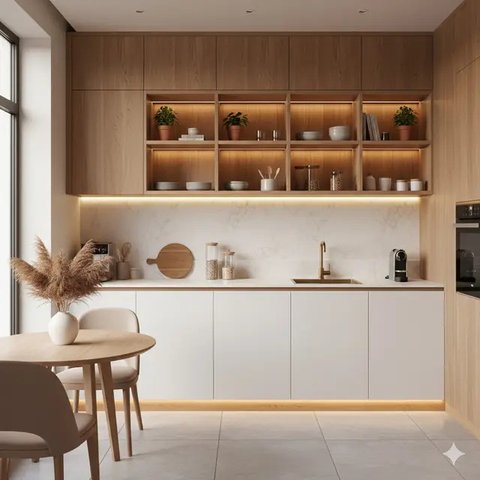 Model Dapur Kecil Tapi Mewah 2025 untuk Rumah Minimalis Modern (created by AI)