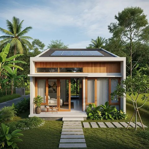 Model Rumah Murah Tapi Elegan dengan Atap Datar 2025 di Kampung/Gemini AI