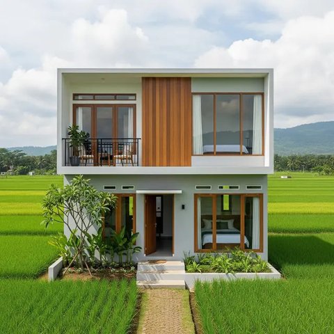 Model Rumah Murah Tapi Elegan dengan Atap Datar 2025 di Kampung/Gemini AI
