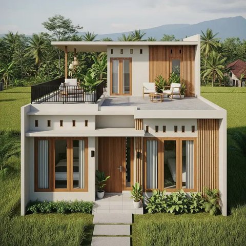 Model Rumah Murah Tapi Elegan dengan Atap Datar 2025 di Kampung/Gemini AI