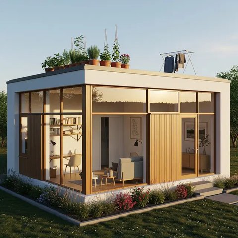Model Rumah Murah Tapi Elegan dengan Atap Datar 2025 di Kampung/Gemini AI