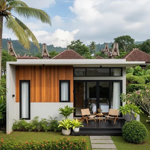 Model Rumah Murah Tapi Elegan dengan Atap Datar 2025 di Kampung/Gemini AI