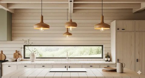 Model Dapur Rumah Sederhana dengan Dinding Kayu yang Tetap Elegan