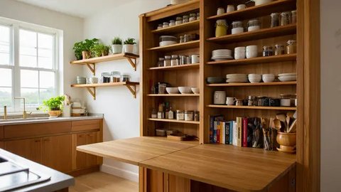 Model Dapur Rumah Sederhana dengan Dinding Kayu yang Tetap Elegan