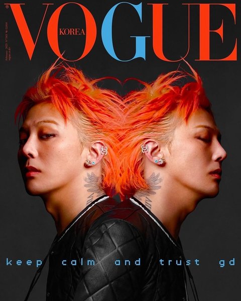 Tampil dengan Rambut Oranye, G-Dragon Tampil Nyentrik Jadi Model Cover Vogue Korea Edisi Februari 2025