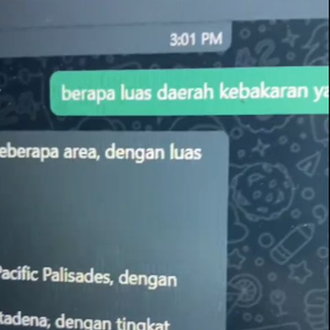 Meta AI Ditanya Luas Kebakaran Los Angeles