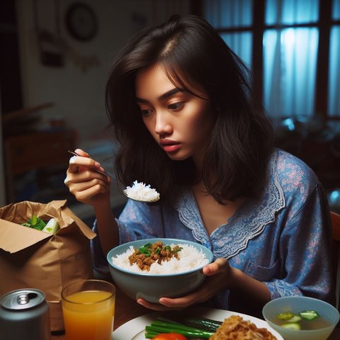 Ilustrasi Makan Terburu-buru