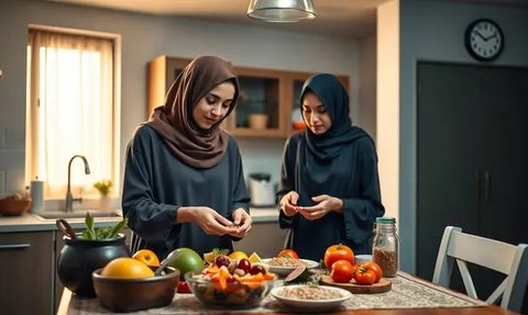 tips sehat selama puasa Ilustrasi dibuat AI