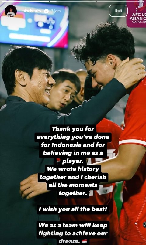 Pesan perpisahan emosional pemain TImnas Indonesia ke Shin Tae-yong.