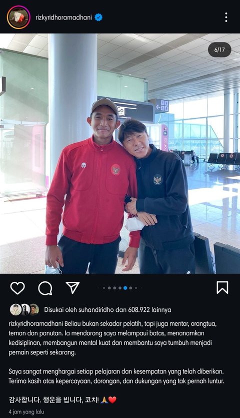 Pesan perpisahan emosional pemain TImnas Indonesia ke Shin Tae-yong.