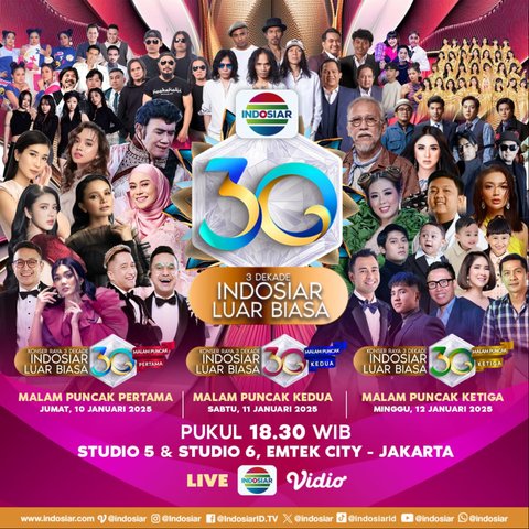 Tiga Dekade Berkarya, Indosiar Gelar Konser Raya Bertabur Bintang 3 Hari Berturut-turut