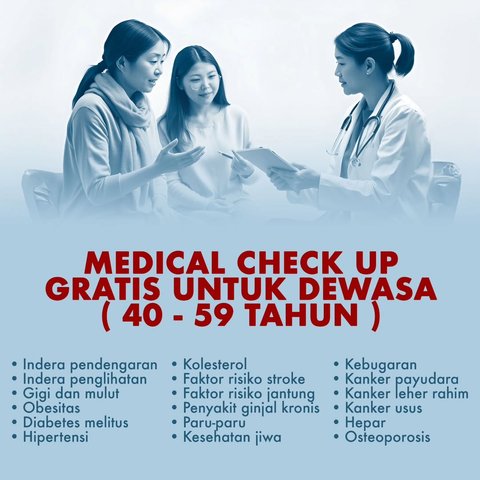 Kategori Medical Check Up Gratis dari Presiden Prabowo, Perhatikan Tiap Tes yang Diberikan